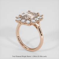 4.16 Ct. Peach Sapphire Ring, 14K Rose Gold 2