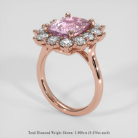 5.24 Ct. Pink Sapphire Ring, 18K Rose Gold 2