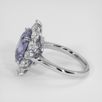 5.68 Ct. Greyish Blue Sapphire Ring, 10K White Gold 4