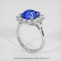 4.69 Ct. Blue Sapphire Ring, 14K White Gold 2