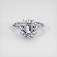 2.11 Ct. Blue Sapphire Ring, 14K White Gold 1