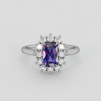 1.43 Ct. Bi Color Sapphire Ring, 14K White Gold 1