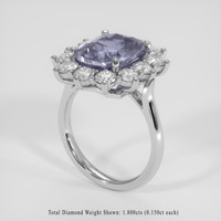 5.68 Ct. Greyish Blue Sapphire Ring, 14K White Gold 2