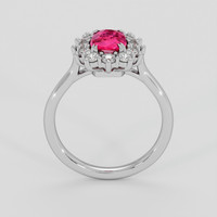 1.23 Ct. Pinkish Red Ruby Ring, 18K White Gold 3