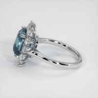 6.02 Ct. Greenish Blue Sapphire Ring, 18K White Gold 4