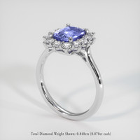 2.57 Ct. Purplish Blue Sapphire Ring, 18K White Gold 2