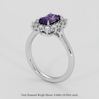 1.43 Ct. Bi Color Sapphire Ring, 18K White Gold 2