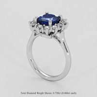 3.39 Ct. Blue Sapphire Ring, 18K White Gold 2