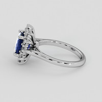 3.39 Ct. Blue Sapphire Ring, 18K White Gold 4