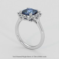 3.45 Ct. Purplish Blue Sapphire Ring, 18K White Gold 2