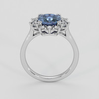 3.45 Ct. Purplish Blue Sapphire Ring, 18K White Gold 3
