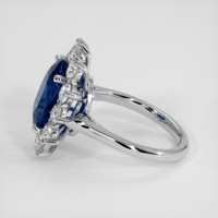 6.20 Ct. Blue Sapphire Ring, 18K White Gold 4