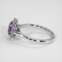 1.10 Ct. Purplish Pink Sapphire Ring, 18K White Gold 4