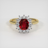 1.22 Ct. Ruby Ring, 14K White & Yellow 1