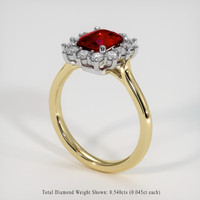1.22 Ct. Ruby Ring, 14K White & Yellow 2