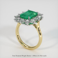 2.96 Ct. Emerald Ring, 18K White & Yellow 2