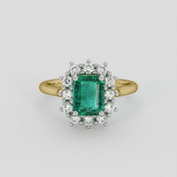 1.66 Ct. Emerald Ring, 18K White & Yellow 1