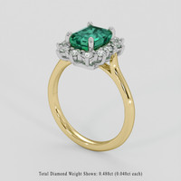 1.66 Ct. Emerald Ring, 18K White & Yellow 2