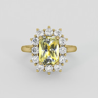 3.26 Ct. Bi Color / Parti Sapphire Ring, 10K Yellow Gold 1