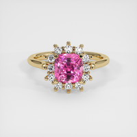 2.26 Ct. Pink Sapphire Ring, 14K Yellow Gold 1