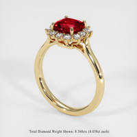 1.37 Ct. Ruby Ring, 14K Yellow Gold 2