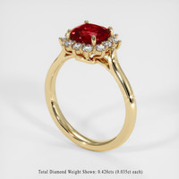 1.31 Ct. Ruby Ring, 14K Yellow Gold 2