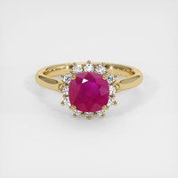 1.22 Ct. Ruby Ring, 14K Yellow Gold 1