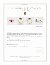 Ruby Ring 1.54 Ct., 14K Yellow Gold Appraisal