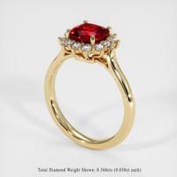 1.10 Ct. Ruby Ring, 14K Yellow Gold 2