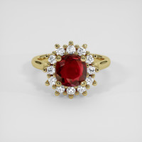 1.40 Ct. Ruby Ring, 14K Yellow Gold 1