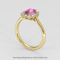 1.20 Ct. Pink Sapphire Ring, 14K Yellow Gold 2