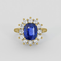 4.52 Ct. Blue Sapphire Ring, 14K Yellow Gold 1