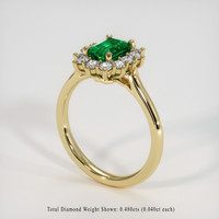 1.08 Ct. Emerald Ring, 18K Yellow Gold 2