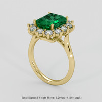 3.53 Ct. Emerald Ring, 18K Yellow Gold 2