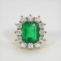 5.55 Ct. Emerald Ring, 18K Yellow Gold 1