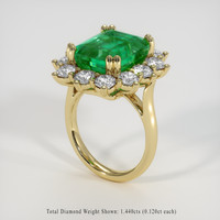 5.55 Ct. Emerald Ring, 18K Yellow Gold 2