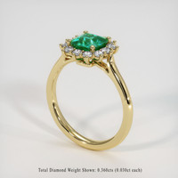 0.93 Ct. Emerald Ring, 18K Yellow Gold 2