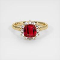 1.37 Ct. Ruby Ring, 18K Yellow Gold 1