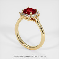 1.31 Ct. Ruby Ring, 18K Yellow Gold 2