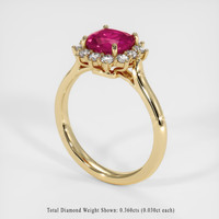 1.22 Ct. Ruby Ring, 18K Yellow Gold 2