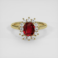 1.22 Ct. Ruby Ring, 18K Yellow Gold 1