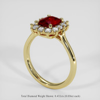 1.22 Ct. Ruby Ring, 18K Yellow Gold 2