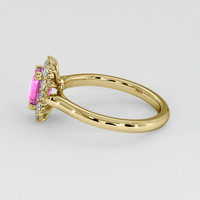 1.20 Ct. Pink Sapphire Ring, 18K Yellow Gold 4