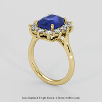4.52 Ct. Blue Sapphire Ring, 18K Yellow Gold 2