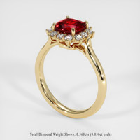 1.62 Ct. Ruby Ring, 18K Yellow Gold 2