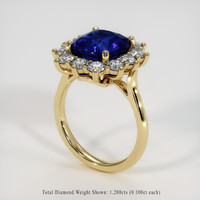 4.39 Ct. Blue Sapphire Ring, 18K Yellow Gold 2