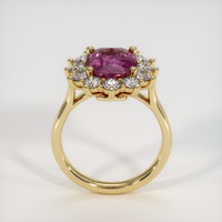 3.57 Ct. Reddish Pink Sapphire Ring, 18K Yellow Gold 3