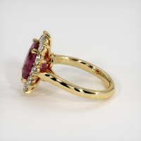 3.57 Ct. Reddish Pink Sapphire Ring, 18K Yellow Gold 4