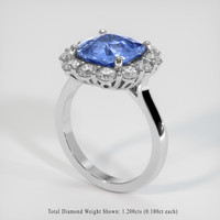 4.06 Ct. Blue Sapphire Ring, Platinum 950 2