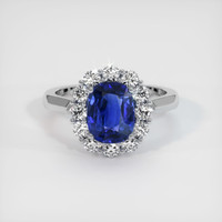 3.02 Ct. Blue Sapphire Ring, Platinum 950 1